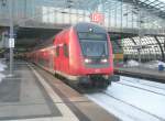 Hier ein RE2 von Rathenow nach Cottbus, bei der Ausfahrt am 3.2.2010 aus Berlin Hbf.