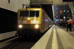 120 159-9  175 Jahre Eisenbahn in Deutschland  steht am 12.6.2010 mit dem EC 174 nach Hamburg-Altona in Berlin Hbf.