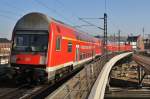 Hier eine RB14 von Nauen nach Berlin Schönefeld Flughafen, bei der Ausfahrt am 30.1.2012 aus Berlin Hbf.