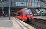 Hier 442 620-1 und 442 624-3 als RB21 (RB18673) von Wustermark nach Berlin Friedrichstraße, bei der Ausfahrt am 26.7.2013 aus Berlin Hbf.