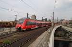 Hier 442 333-1 und 442 138-4 als RE7 (RE18727) von Wünsdorf-Waldstadt nach Dessau Hbf., bei der Einfahrt am 26.7.2013 in Berlin Hbf. 