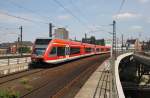 Hier 646 018-1 und 646 030-6 als RE18595  Usedom-Express  von Swinoujscie Centrum nach Berlin Zoologischer Garten, bei der Einfahrt am 27.7.2013 in Berlin Hbf.