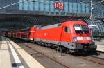 Hier 182 003 mit einem RE1 (RE18172) von Frankfurt(Oder) nach Brandenburg Hbf., bei der Einfahrt am 17.8.2013 in Berlin Hbf.