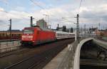 Hier 101 115-4 mit EC248  Wawel  von Wroclaw Glowny nach Hamburg-Altona, bei der Einfahrt am 1.5.2014 in Berlin Hbf.