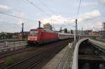 Hier 101 067-7 mit IC2242 von Berlin Ostbahnhof nach Münster(Westf) Hbf., bei der Einfahrt am 27.6.2014 in Berlin Hbf.