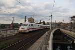 Hier 402 017-8  Bergen auf Rügen  als ICE842 von Berlin Ostbahnhof nach Köln Hbf.