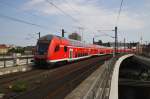 Hier ein RE1 (RE18176) von Frankfurt(Oder) nach Brandenburg Hbf., bei der Einfahrt am 6.9.2014 in Berlin Hbf.