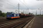 Die Raildox 185 409-0 mit einem Düngerzug in Berlin-Schönefeld Flughafen und fuhr in Richtung Genshagener Heide weiter. 15.05.2014