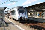 1442 172 (Bombardier Talent 2) von DB Regio Südost als RB 37859 (RB81) von Falkenberg(Elster) hat seinen Endbahnhof Bitterfeld erreicht und fährt weiter als RB 37868 (RB80) nach Lutherstadt