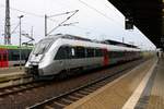 1442 176 (Bombardier Talent 2) von DB Regio Südost als RB 37824 (RB81) nach Falkenberg(Elster) steht in ihrem Startbahnhof Bitterfeld auf Gleis 5.