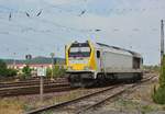 263 005 rangiert in Blankenburg und wird sich in Kürze vor ihren Zug setzen.

Blankenburg 08.08.2018