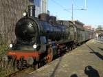 Dampflok 2455  Posen  mit Erlebniszug im Bochumer Hbf.,Gleis 1,  Hersteller Linke-Hofmann-Werke , LHW , Nr.