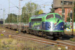 Altmark Rail MY 1155 [9280 1227 010-6 D-AMR] durcheilt den Hauptbahnhof Braunschweig und wird mit Altschotter zurückkehren, 19.09.2024