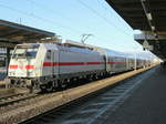 146 568-1 steht mit einem IC in Richtung Köln Hauptbahnhof  am 21.