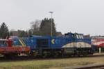 evb Logistik 415 51 am 18.02.2013 im BW Bremervrde Abgestellt.
Aufnahme Vom Bahnsteig.