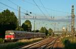 420 810-4 als S8 nach Wiesbaden Hbf am Abend des 21.06.13 bei der Einfahrt in Mainz-Bischofsheim.