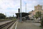 Der Bahnsteig 2 in Döbeln Hbf, am 11.10.2024.