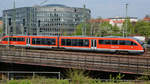 642 037 der DB regio fährt in Richtung Dresden-Hauptbahnhof. (April 2014)