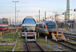 670 002-5  Alma  und 642 314-8 (Siemens Desiro Classic) verbrachten das dritte Adventswochenende in der östlichen Abstellanlage des Dresdner Hauptbahnhofs.

🧰 Köstner-Schienenbusreisen / Traditionsgemeinschaft Ferkeltaxi e.V. | trilex / Die Länderbahn GmbH (DLB | Regentalbahn AG (RAG) | Netinera Deutschland GmbH | Ferrovie dello Stato Italiane S.p.A.)
🕓 16.12.2023 | 15:50 Uhr