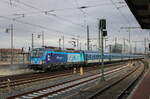 ČD 193 688-9  Majmir  /  RUNCZECH  (91 80 6193 688-9 D-RAILL) mit dem EC 378  Berliner  von Praha hl.n. nach Kiel Hbf, am 14.02.2024 in Dresden Hbf.