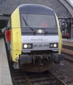 Eine Herkules ER 20-010 traf am 12.12.09 Im Dresdner HBF. aus Augsburg kommend ein (Striezelmarktexpress)