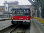 Ein Triebwagen 772 342 vom Teichland Express aus Cottbus stand auf dem Abstellgleis im Dresdner Hauptbahnhofes.