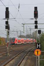 Ein Zug der S1 rollt in den Dresdner Hbf ein. 30.10.2011