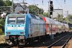 146 013 drückt am 30.9.2017 den RE50 (RE16516)  Saxonia  nach Leipzig Hauptbahnhof aus dem Dresdener Hauptbahnhof.