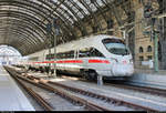 411 053-2 (Tz 1153  Ilmenau ) als ICE 1555 (Linie 50) von Frankfurt(Main)Hbf steht in seinem Endbahnhof Dresden Hbf auf Gleis 3.