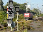 04.10.2010, Viel Signal und wenig Bahn im Dresdner Hauptbahnhof.