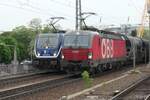 ÖBB-Vectron überholt ČD-Traxx3, und das in Dresden-Hauptbahnhof! Aufnahme fotografiert im Mai 2024