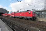 143 973 vor der Flughafen S-Bahn im Februar 2025 in Dresden Hauptbahnhof