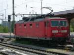 Hier steht 371 201 (ehemalige 180 001) noch auf dem Abstellgleis in Dresden Hauptbahnhof.