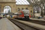 BR 642 im Hauptbahnhof Dresden