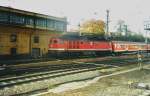 Eine Lok der BR 234 ???-? fhrt mit einem IR aus Chemnitz im Januar 2001 in den Hbf.-Dresden ein.