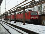 4 143er stehen abgestellt im Dresdner HBF.