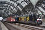 101 141 und 101 031 in Dresden Hbf.