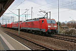 Coilzug mit 189 016-9 DB durchfährt den Bahnhof Dresden-Reick auf der Bahnstrecke Děčín–Dresden-Neustadt (Elbtalbahn | KBS 241.1) Richtung Dresden Hbf.