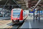 612 634 und 612 599 (Bombardier RegioSwinger) von DB Regio Südost als RE 3811  Mainfranken-Thüringen-Express  (RE7) nach Würzburg Hbf stehen in ihrem Startbahnhof Erfurt Hbf auf Gleis 3a.
[3.6.2019 | 13:25 Uhr]