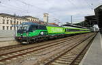 Flixtrain 193 508 (91 80 6193 508-9 D-ELOC) mit dem FLX 1243 von Berlin Hbf nach Basel Bad Bf, am 15.02.2024 in Erfurt Hbf.