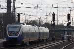 VT740 und VTxxx der Nord-West-Bahn als NWB37422 nach Borken bei der Ausfahrt in Essen 10.4.10