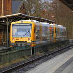 Ein TW der Baureihe 650  der ODEG ist aus Cottbus kommend, in Forst am Bahnsteig 1 eingelaufen.
das nun führenden Fahrzeug ist TW 650 078. 15.03.2024 17.42 Uhr.