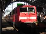 Eine 111er in Franfurt (M) Hbf wartet auf die Abfahrt Richtung Heidelberg