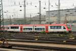 Ein Itino (Hersteller Bombardier) der Odenwaldbahn wartet im Gleisvorfeld von Frankfurt/M Hbf auf die Gleisfreigabe, um mit einem schon wartenden Zug eine Doppeltraktion zu bilden.