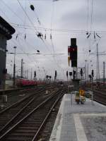 Ein Lichtsignal in Frankfurt am Main Hbf am 28.01.11