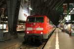 111 007 mit RB nach Aschaffenburg am 01.03.2013 in Hauptbahnhof von Frankfurt am Main.