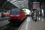 146 118-5 mit dem RE 4164 nach Kassel Hbf am Abend des 20.06.14 abfahrbereit in Frankfurt (Main) Hbf.