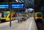 Zwei HLB/TSB Lint 41 Doppeltraktionen am 28.11.14 in Frankfurt am Main Hbf  