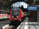 Die RB 15414 nach Limburg(Lahn) steht am 01.Mai 2012 im Frankfurter Hbf auf Gleis 1.