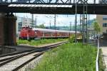 363 649-5 mit einer N-Wagengarnitur am 09.05.13 beim Manver in Freiburg (Breisgau) Hbf.